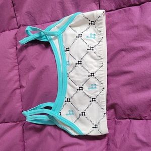 Brasil Sul white & aqua double layer camisole sports bra top size S/M